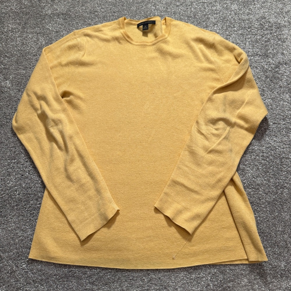 Banana Republic Sweater Mens M Yellow Cotton Crewneck Pullover Preppy Y2K VTG